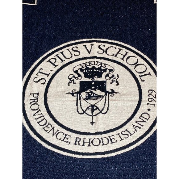 St. P'ius Veritas Catholic School Tapesty Fringe Blanket Providence Rhode Island - Picture 2 of 5